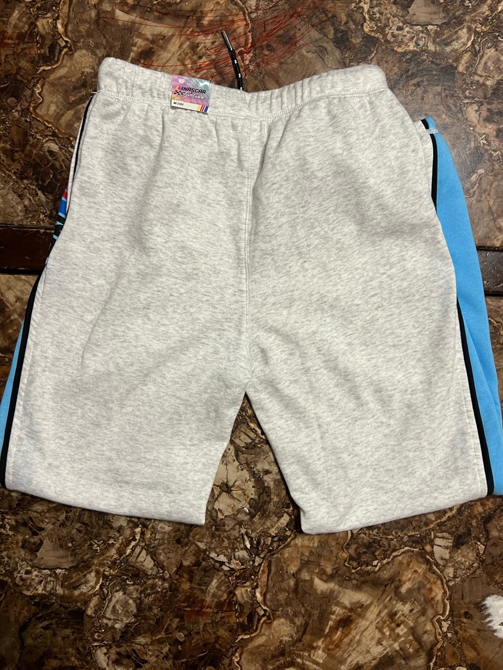 Nascar Gray Sweatpants with Blue Side Stripe - Picture 5 of 5
